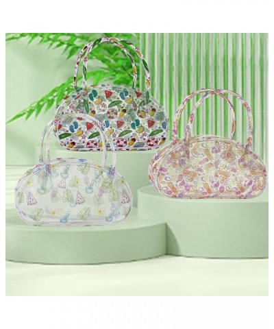 Clear Cute Small Handbag Transparent PVC Portable Clutch Bag Cute Beach Pouch for Travel Vacation Fruit $10.25 Clutches