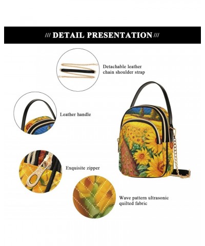 Sunflower Flower Floral Small Crossbody Purses for Women Crossbody Bags Fanny Packs Handbags Wallet Cell Phone Shoulder Purse...