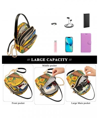 Sunflower Flower Floral Small Crossbody Purses for Women Crossbody Bags Fanny Packs Handbags Wallet Cell Phone Shoulder Purse...