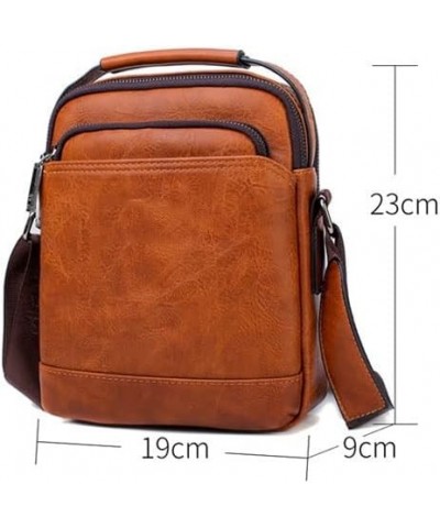 Men Leather Shoulder Bag Handbags Business Casual Messenger Bag Crossbody Male Tote Bags D $56.13 Crossbody Bags