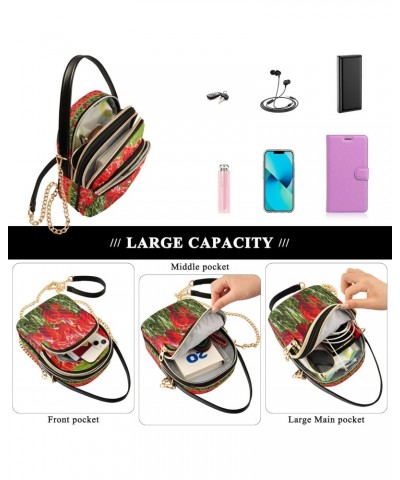 Field Of Red Tulips Crossbody Handbags for Women Casual Leather Shoulder Phone Purse $15.33 Crossbody Bags