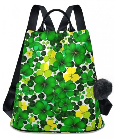 Yellow Green Shamrocks Stpatrick Day Womens Backpack Purse Handbag Anti Theft Ladies Shoulder Bags Travel Backpack for Ladies...