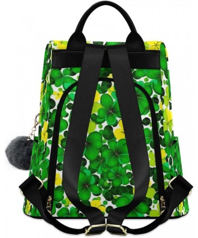 Yellow Green Shamrocks Stpatrick Day Womens Backpack Purse Handbag Anti Theft Ladies Shoulder Bags Travel Backpack for Ladies...