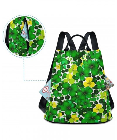 Yellow Green Shamrocks Stpatrick Day Womens Backpack Purse Handbag Anti Theft Ladies Shoulder Bags Travel Backpack for Ladies...