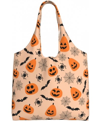 Halloween Pumpkins Single Shoulder Commuter Canvas Tote Bags For Women And Men Halloween Pumpkins7 $10.99 Totes