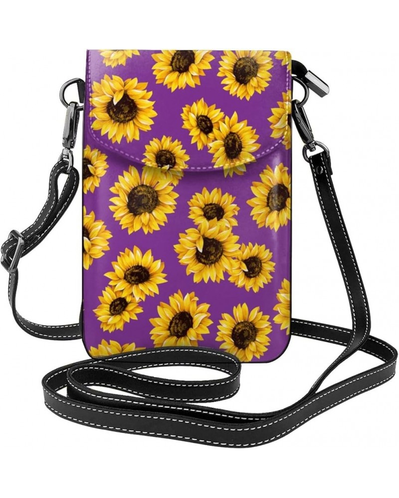 Small Crossbody Phone Bags for Women Leather Cell Phone Purse Lightweight Cell Phone Wallet Sunflower5 $13.86 Crossbody Bags