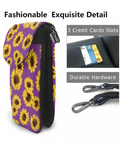 Small Crossbody Phone Bags for Women Leather Cell Phone Purse Lightweight Cell Phone Wallet Sunflower5 $13.86 Crossbody Bags