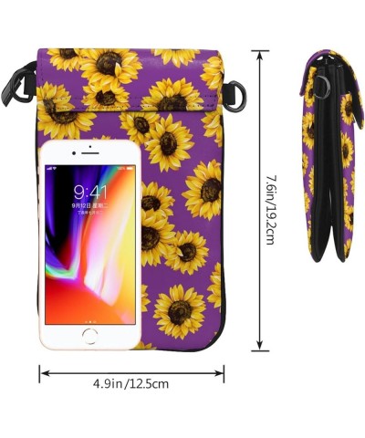 Small Crossbody Phone Bags for Women Leather Cell Phone Purse Lightweight Cell Phone Wallet Sunflower5 $13.86 Crossbody Bags