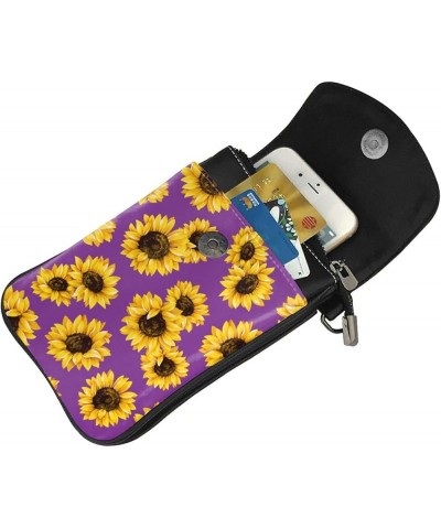 Small Crossbody Phone Bags for Women Leather Cell Phone Purse Lightweight Cell Phone Wallet Sunflower5 $13.86 Crossbody Bags