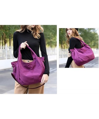 Nylon Hobo Purse for Women Waterproof Shoulder Handbag Large Capacity Tote Bag Designer Crossbody Bag for Travel Work Rose Re...