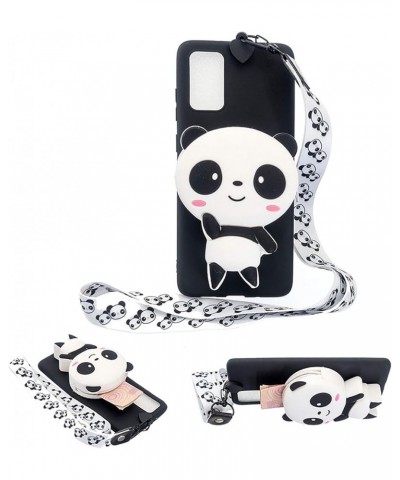 for Samsung Galaxy A52 5G / 4G Silicone Case with 3D Cartoon Animal Zipper Wallet Purse Stand Holder Back Cover and Long Deta...