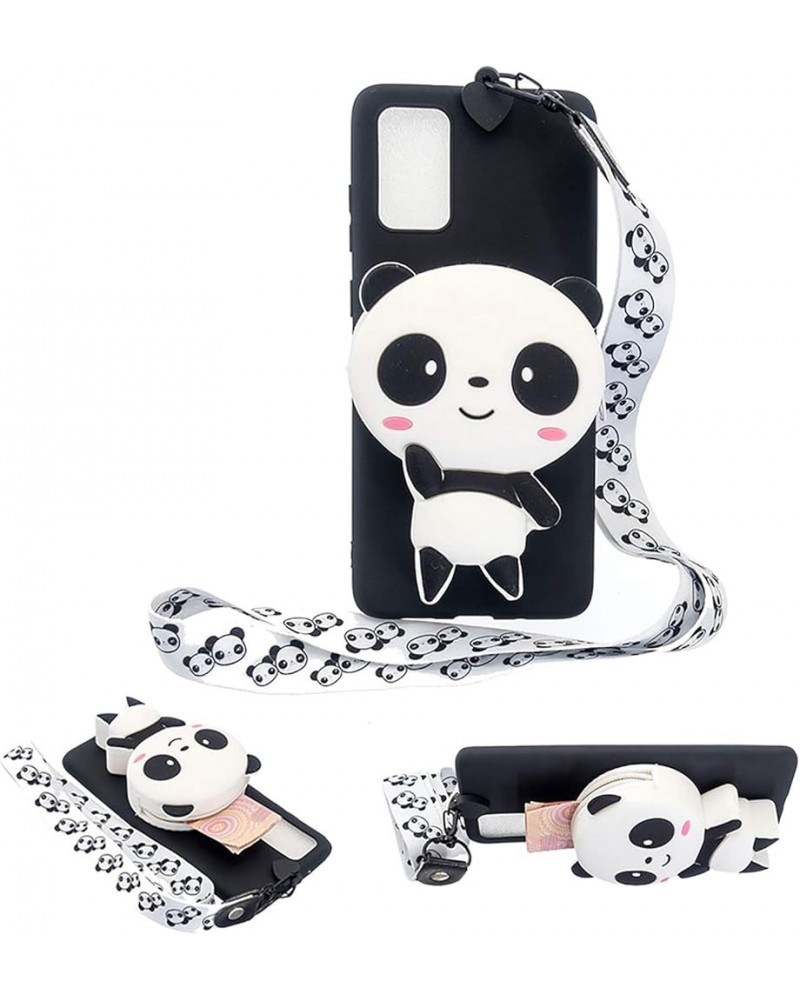 for Samsung Galaxy A52 5G / 4G Silicone Case with 3D Cartoon Animal Zipper Wallet Purse Stand Holder Back Cover and Long Deta...