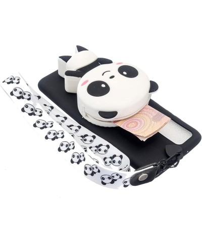 for Samsung Galaxy A52 5G / 4G Silicone Case with 3D Cartoon Animal Zipper Wallet Purse Stand Holder Back Cover and Long Deta...