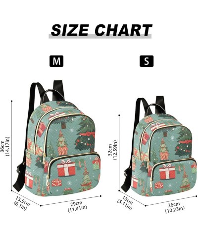 Christmas Tree Ribbon Gifts Fashion Travel Backpack for Women Multi Pockets Lightweight Purse for Women-S Multicolor Medium $...