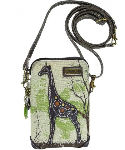 Crossbody Cell Phone Purse-Women Canvas Multicolor Handbag with Adjustable Strap Giraffe - Sand $20.28 Crossbody Bags