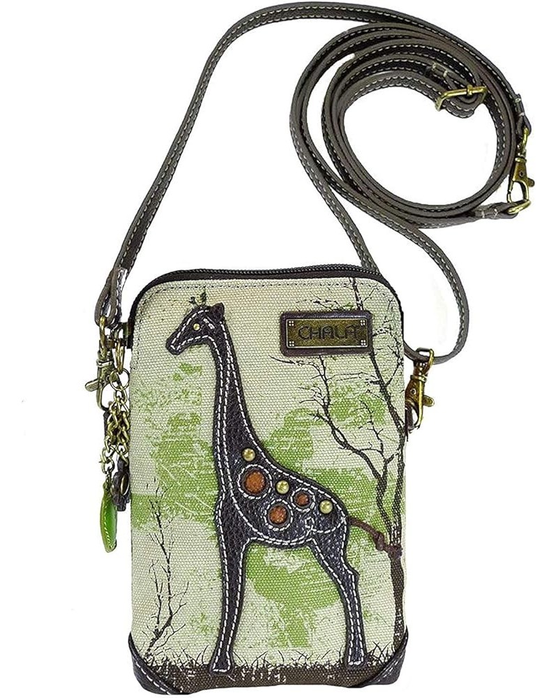 Crossbody Cell Phone Purse-Women Canvas Multicolor Handbag with Adjustable Strap Giraffe - Sand $20.28 Crossbody Bags