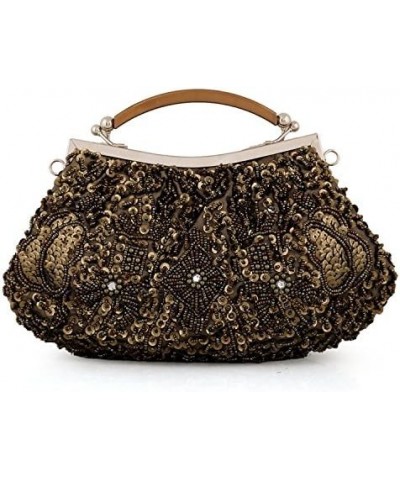 Bead Embroidered Bag Popular Antique Cheongsam Bag Ladies Bag Mineral Gray $27.45 Shoulder Bags