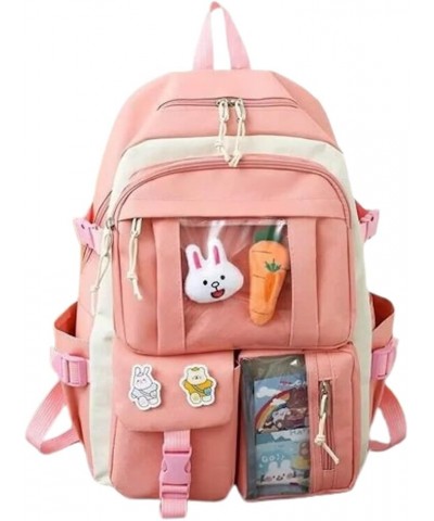 Kawaii Backpack with Badges and Bear Accessories Aesthetic Cute Harajuku Itabag (5Pcs,Blue) Backpack Only Pink $21.51 Backpacks