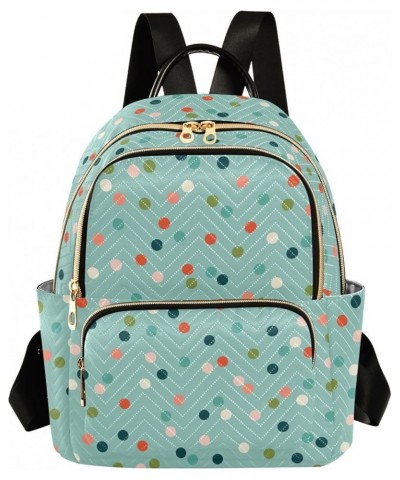 Colorful Polka Dot Women Backpack Purse Shoulder Bag Color Small $19.46 Backpacks