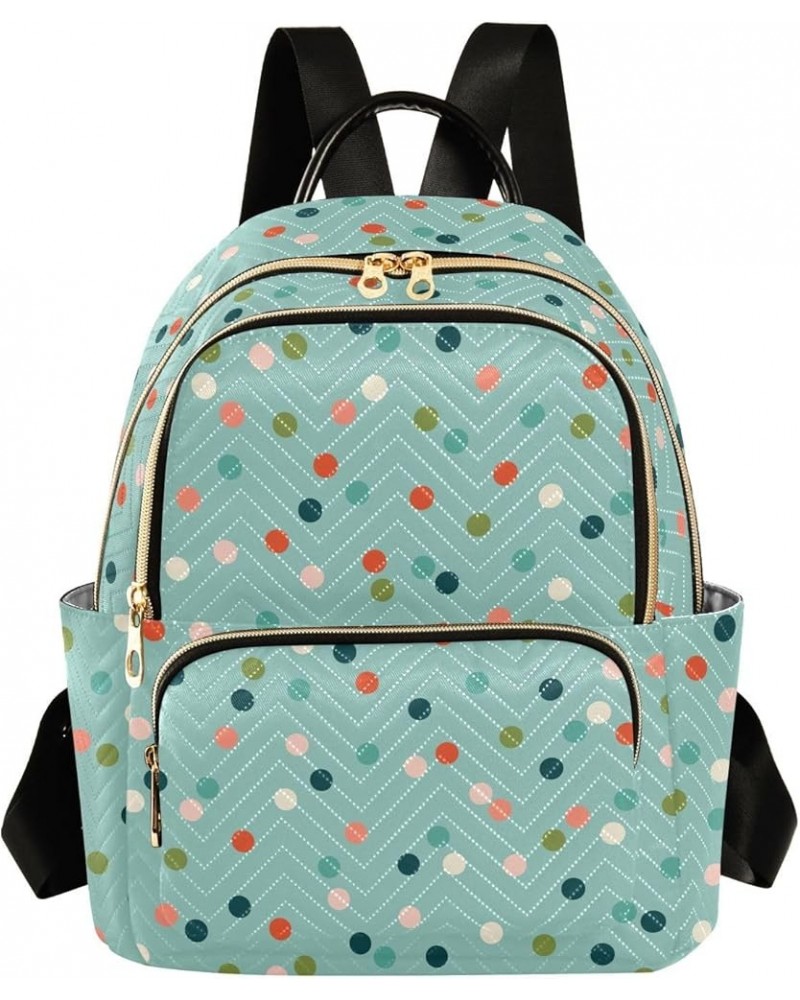 Colorful Polka Dot Women Backpack Purse Shoulder Bag Color Small $19.46 Backpacks