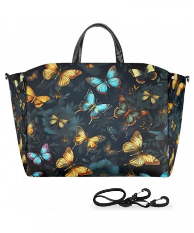 Butterfly Golden Black Large Tote Bag for Women Travel Should Bag Big Oversized Totes Waterproof Butterfly Crossbody Tote Bag...