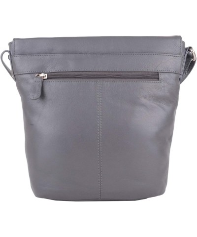 Womens Large Soft Leather Cross Body/Shoulder 'Messenger' Bag Charcoal $26.65 Crossbody Bags