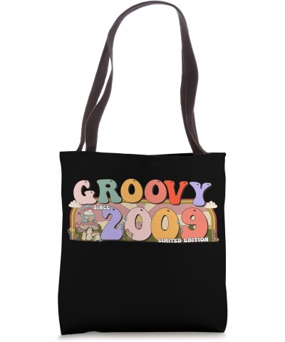 Groovy Since 2009 Retro Hippie 14th Birthday Tote Bag $13.39 Totes