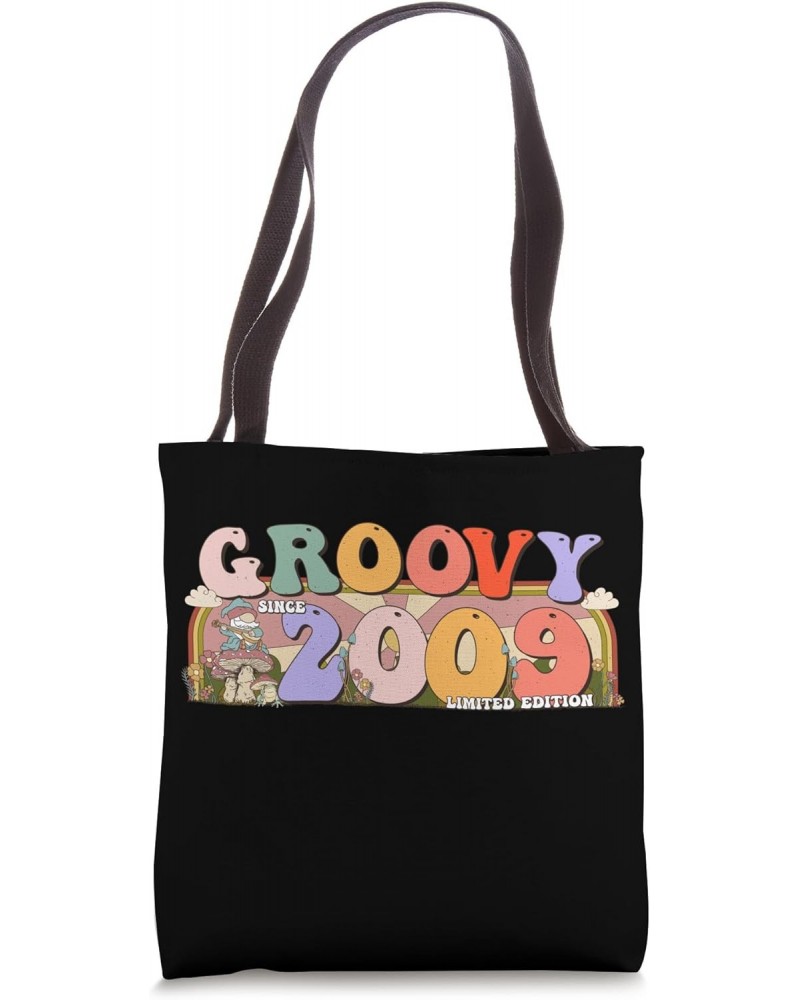 Groovy Since 2009 Retro Hippie 14th Birthday Tote Bag $13.39 Totes