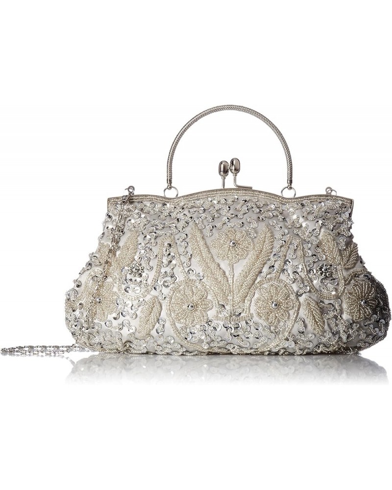 Women's Wedding Seed Bead Evening Bags Silver $20.56 Evening Bags