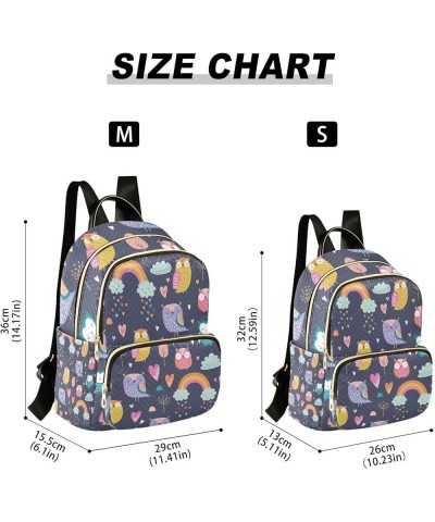 Small Backpack for Women Travel Bag Cute Owls Rainbows Daypack Purse Fashion Shoulder Bag Rucksack Small A408 $13.00 Backpacks