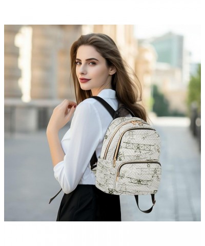 Vintage Airplane Backpack for Women Shoulder Bag Lightweight Small Backpack Casual Daypack for Travel Mini(10.23'' x 5.11'' x...