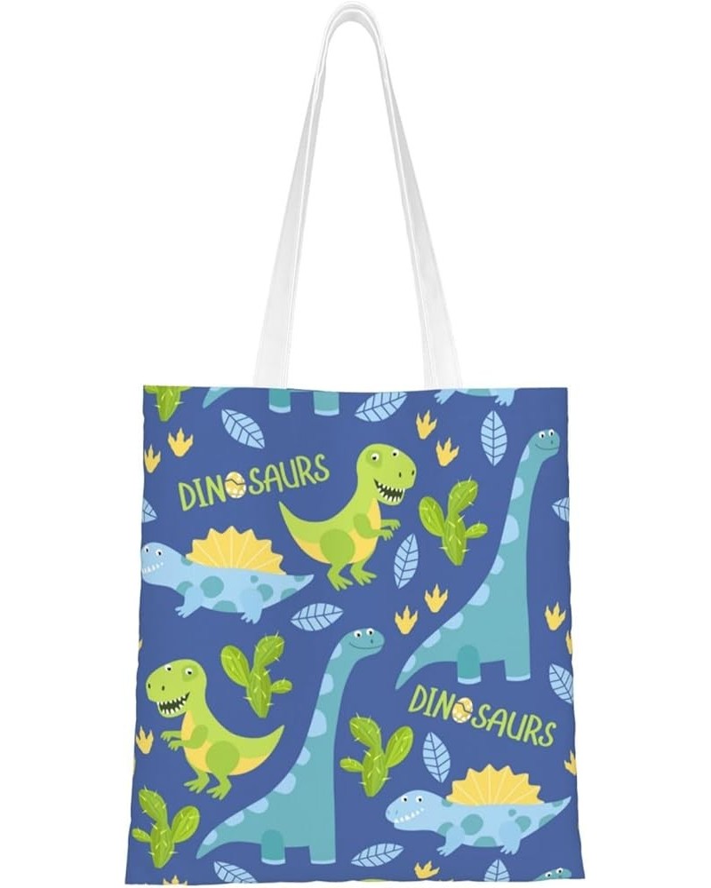 Dinosaurs Single Shoulder Fashion Canvas Tote Shopping Bags Handbags For Men And Women Dinosaurs22 $10.53 Totes