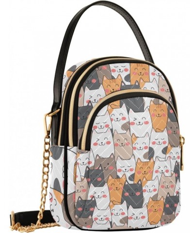 Small Crossbody Bags for Women Trendy Cute Cat Childish Travel Sling Bag Women's Crossbody Handbags Satchel Bags $10.92 Satchels