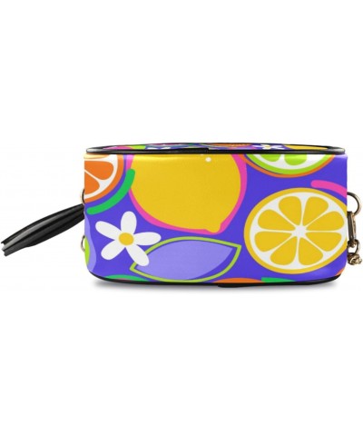 Small Crossbody Bag Colorful Citrus Fruits and Flowers Womens Shoulder Chain Bag PU Leather Small Purse With Tassel $11.28 Sh...