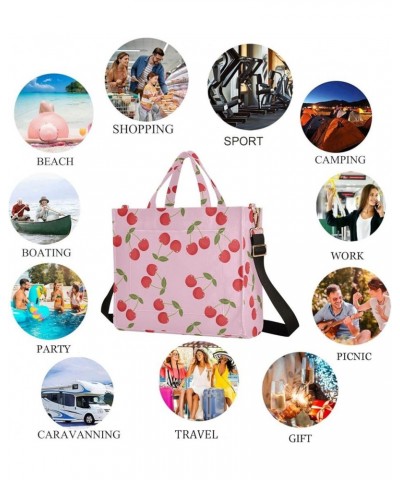 Womens Corduroy Handbag Cute Cherry Sweet Pattern Satchel Shoulder Bag for Travel Beach Gym Shopping Multi05 $13.20 Satchels