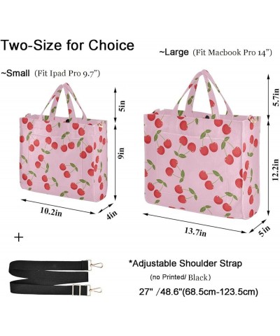 Womens Corduroy Handbag Cute Cherry Sweet Pattern Satchel Shoulder Bag for Travel Beach Gym Shopping Multi05 $13.20 Satchels