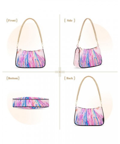 Women Small Shoulder Bag Pink-mermaid-tail-watercolor Girl Classic Purse Tote HandBag $18.74 Totes