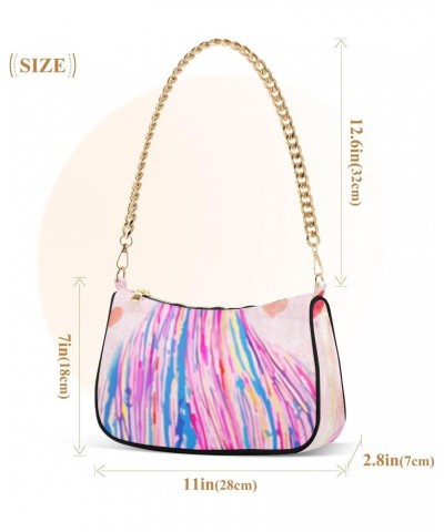 Women Small Shoulder Bag Pink-mermaid-tail-watercolor Girl Classic Purse Tote HandBag $18.74 Totes