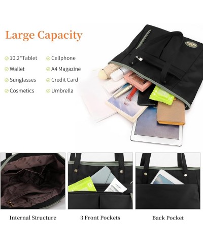 Tote Bag for Women Nylon Multi Pockets Shoulder Bags Large Capacity Work Bags Travel Purses and Handbags (Black) Yellow $26.2...