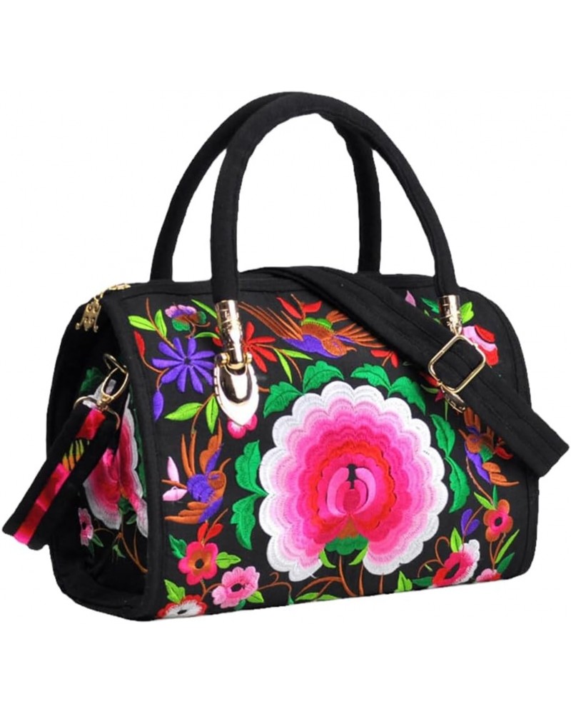 Bohemian Women Floral Embroidered Canvas Handbag Vintage Ladies Casual Ethic Boho Zipper Shoulder Travel Bag Bags Model 7 $90...