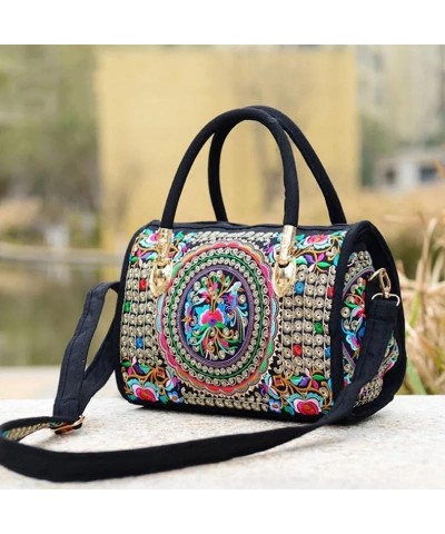 Bohemian Women Floral Embroidered Canvas Handbag Vintage Ladies Casual Ethic Boho Zipper Shoulder Travel Bag Bags Model 7 $90...