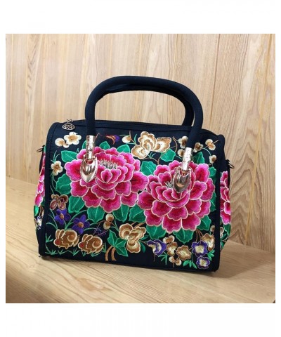 Bohemian Women Floral Embroidered Canvas Handbag Vintage Ladies Casual Ethic Boho Zipper Shoulder Travel Bag Bags Model 7 $90...