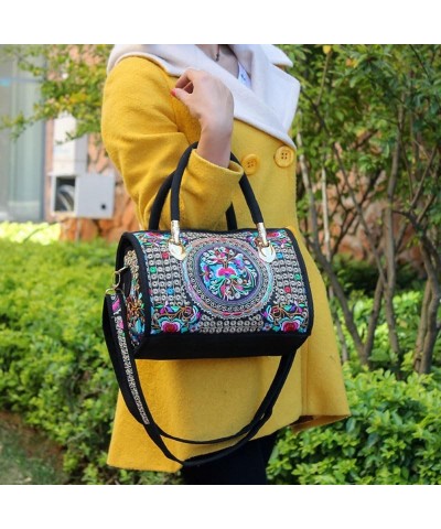 Bohemian Women Floral Embroidered Canvas Handbag Vintage Ladies Casual Ethic Boho Zipper Shoulder Travel Bag Bags Model 7 $90...