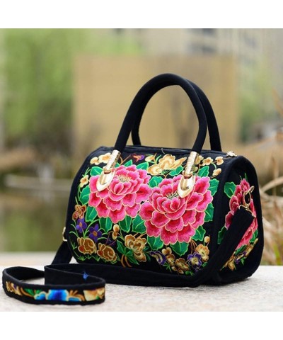 Bohemian Women Floral Embroidered Canvas Handbag Vintage Ladies Casual Ethic Boho Zipper Shoulder Travel Bag Bags Model 7 $90...