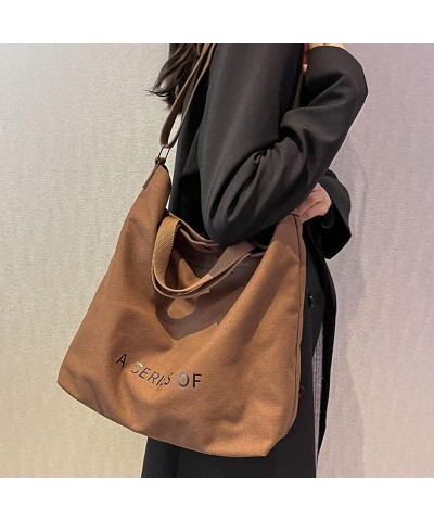 Women Canvas Tote Handbags Work Bag Crossbody Top Handle Bag Large Capacity Handbag Casual Shoulder (Color : Khaki, Size : On...