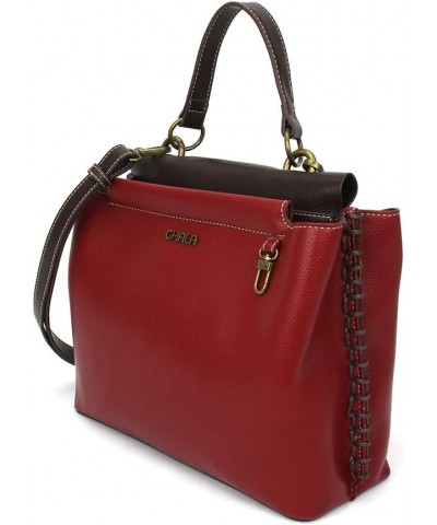 Charming Satchel with Adjustable Strap - Llama - Burgundy $36.75 Satchels