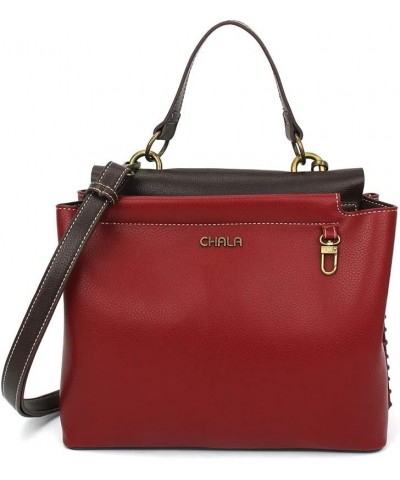 Charming Satchel with Adjustable Strap - Llama - Burgundy $36.75 Satchels