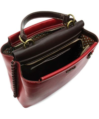 Charming Satchel with Adjustable Strap - Llama - Burgundy $36.75 Satchels