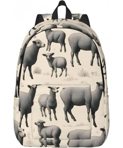 Cute Sheep Lamb Print Lightweight Travel Canvas Backpack Casual Daypack For Men Women Work, Sports, Beach Black Small $24.23 ...