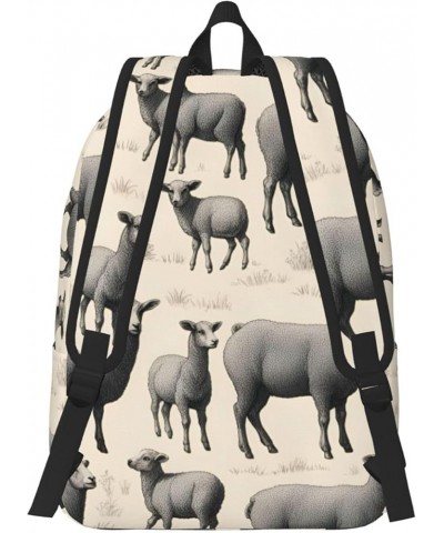 Cute Sheep Lamb Print Lightweight Travel Canvas Backpack Casual Daypack For Men Women Work, Sports, Beach Black Small $24.23 ...